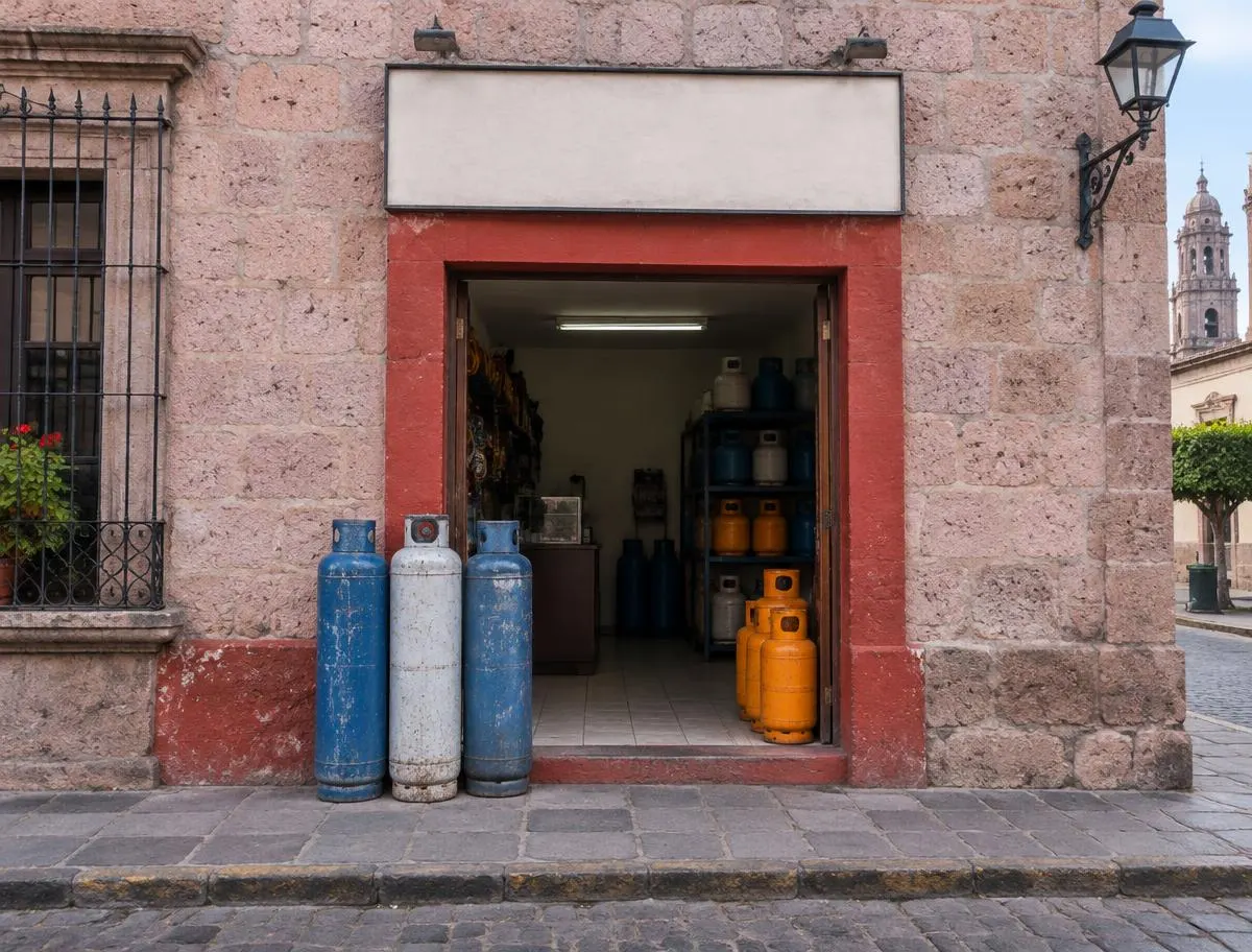 Fachada de un local de cilindros en el Centro de Morelia (imagen ilustrativa)